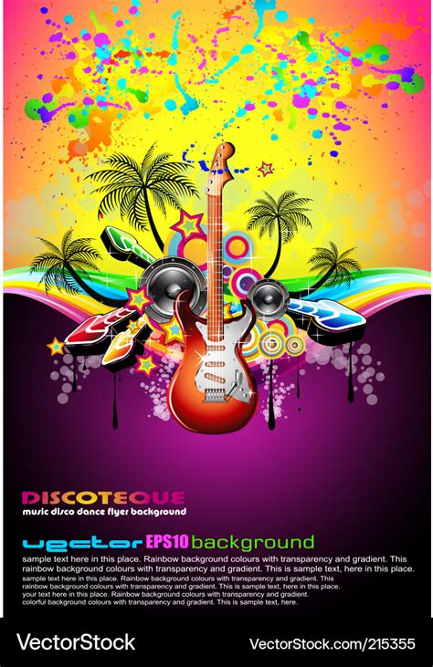 Tropical Music Event Disco Flyer Royalty Free Vector Image