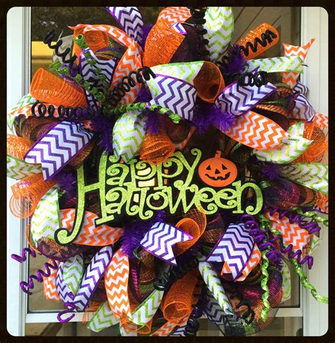 Whimsical Halloween Wreath Happy Halloween Deco Mesh | Etsy | Halloween deco mesh, Whimsical ...