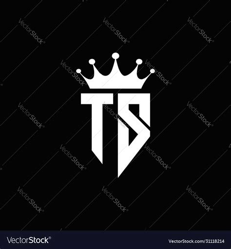 Ts Logo Monogram Emblem Style With Crown Shape Vector Image