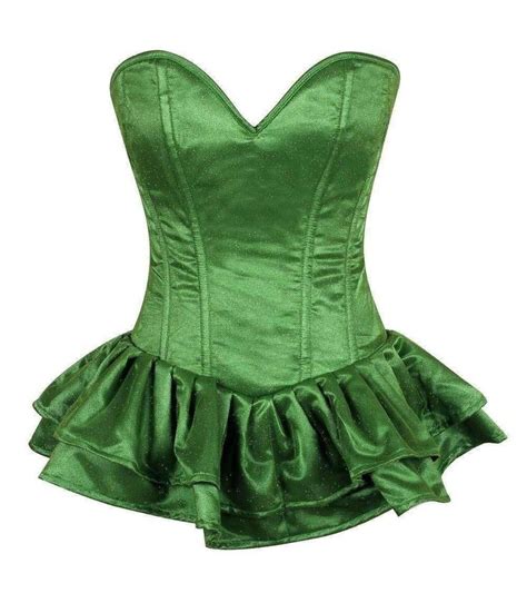 Daisy Corsets Top Drawer Green Glitter Steel Boned Corset Dress