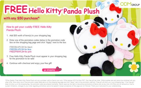 Gwp Hello Kitty Panda Plush Toy By Sanrio The Odm Group