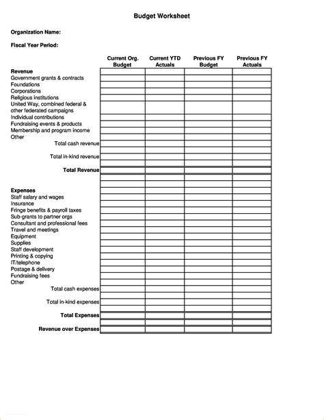 Free Excel Templates For Nonprofit Accounting