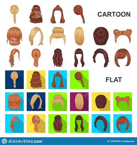 Female Hairstyle Cartoon Icons In Set Collection For Design Stylish