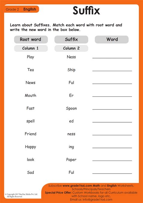 Suffix Worksheets For Grade 2