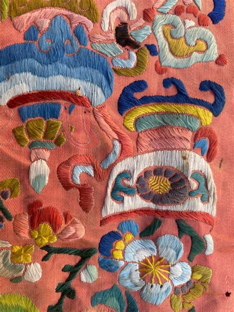 Ancient Chinese Embroidery In Antique Silk 17x88 Cm Etsy