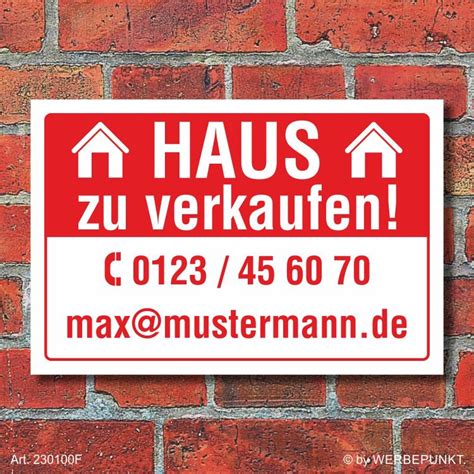 Auf diese schritte kommt es anhaus verkaufen: Schild Haus zu verkaufen Wetterfest Alu-Verbund 3 mm | eBay