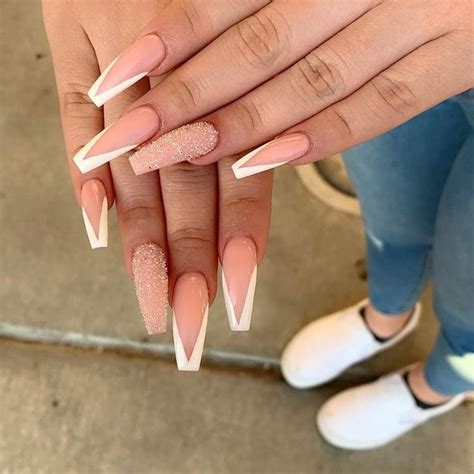 Pinterest Maebelbelle White Tip Acrylic Nails Long Acrylic