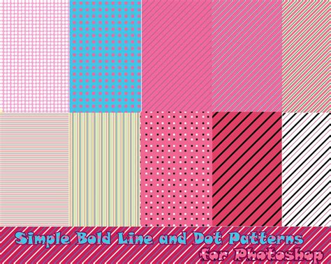 Simple Bold Line And Dot Patterns For Photoshop By Probablycrafting On