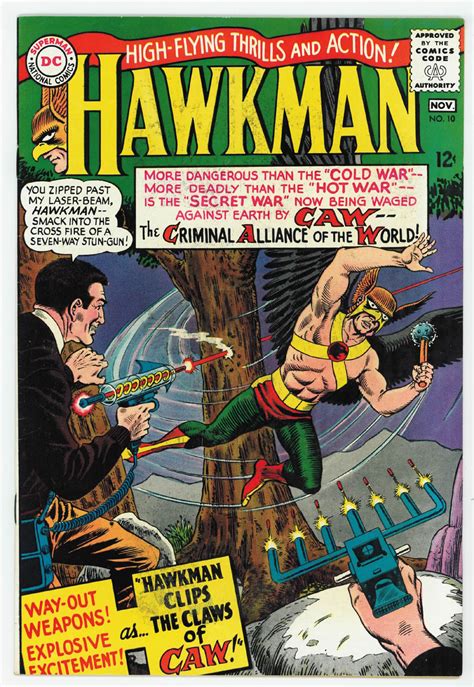Hawkman 10 60 1st Appearance Of Caw Ow Pgs 1965 Ebay