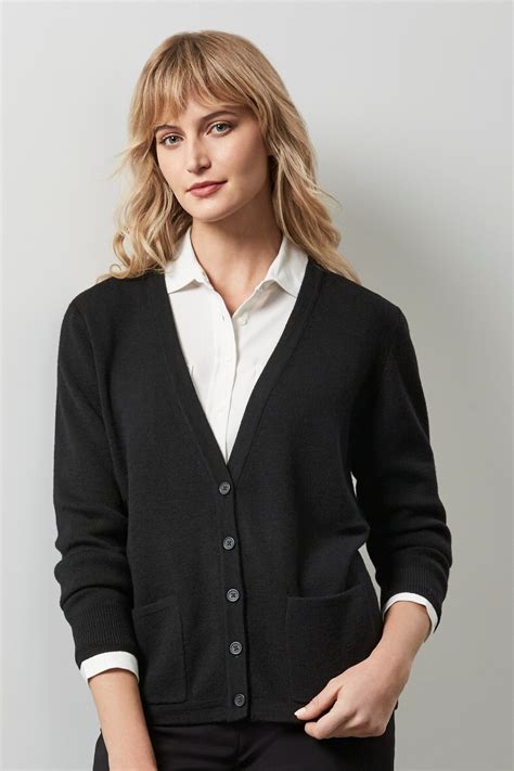 Buy Ladies Woolmix Button Cardigan in NZ | The Uniform Centre
