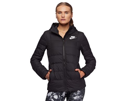 Nike Womens Sportswear Down Fill Hooded Jacket Black Nz