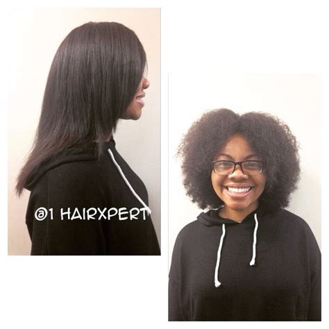 African American Natural Hair Straightened With Ceramic Iron