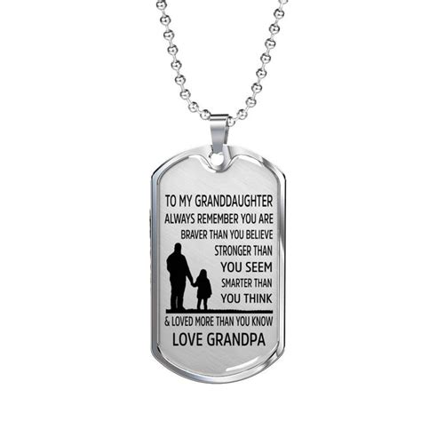 From Grandpa To Granddaughter Stainless Steel Necklace Love And Linen