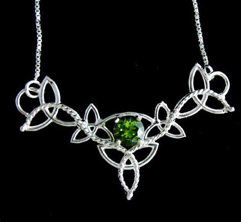 Celtic Knot Irish Emerald Sapphire Amethyst Necklace In Etsy