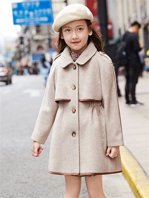 2018 Jackets For Girls Wool Coat Baby Girl Winter Clothes Fur Clothing