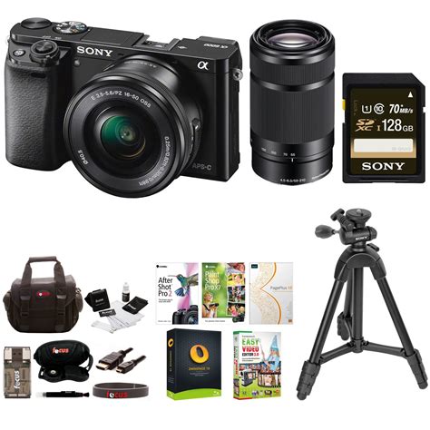 Sony Alpha A6000 Mirrorless Camera W 16 50 And 55 210mm Lenses And 128gb