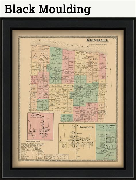 Kendall New York 1875 Map Replica Or Genuine Original