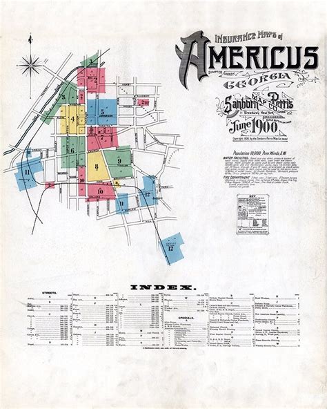 1900 Town Map Of Americus Sumter County Georgia Etsy In 2022 Town