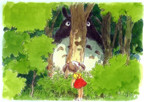 Baggrunde illustration anime grøn Min Nabo Totoro Studio Ghibli træ kast pude x