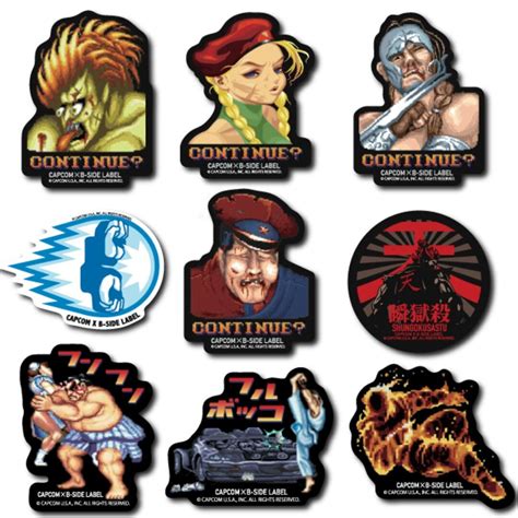 Street Fighter Stickers B Side Label Capcom Japan Etsy