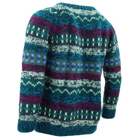 Wool Knit Hippie Jumper Abstract Chunky Warm Sweater Festival Xmas