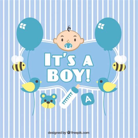 Few parents get to experience the special joy that comes with a multiple birth. Baby shower card for boy Vector | Free Download