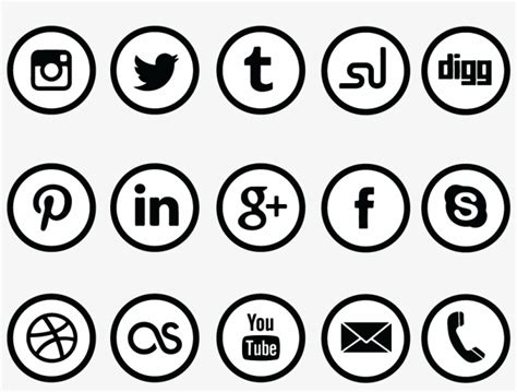 Download Circle Social Media Icon Set Transparent Circle Social Media