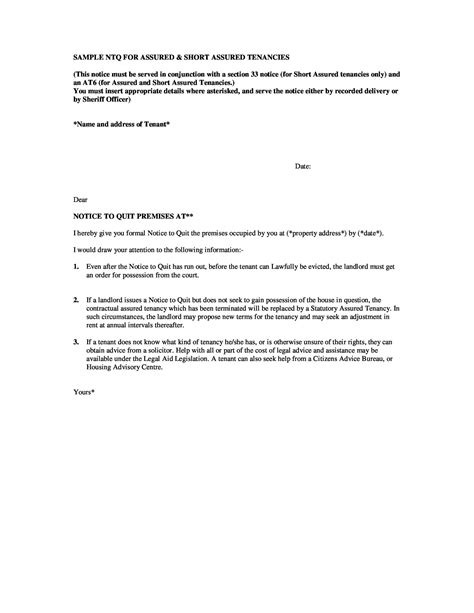 Quit Notice Letter From Landlord To Tenant Database Letter Template Collection