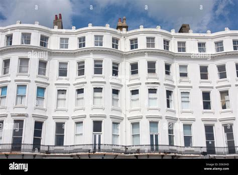White Regency Style Architecture On Brighton Seafront England Stock