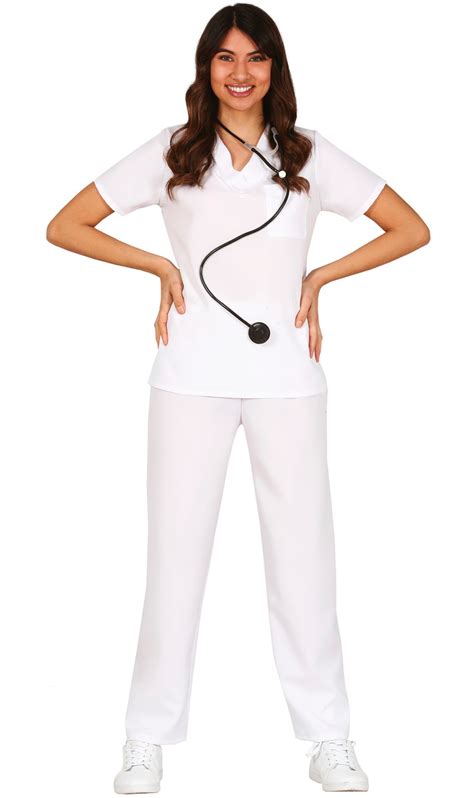Disfraz De Enfermera Uniforme Blanco Para Adulta