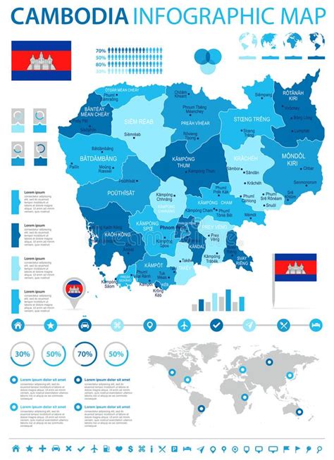 Cambabea Mapa Y Bandera Infographic Ejemplo Detallado Del Vector Stock de ilustración