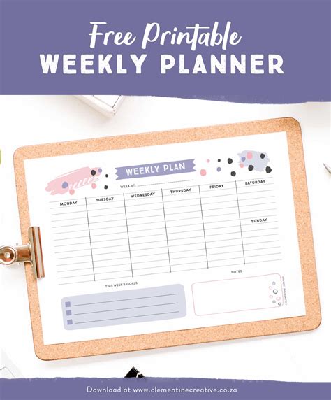 Get Organised with this Free Printable Weekly Planner - Cute ...