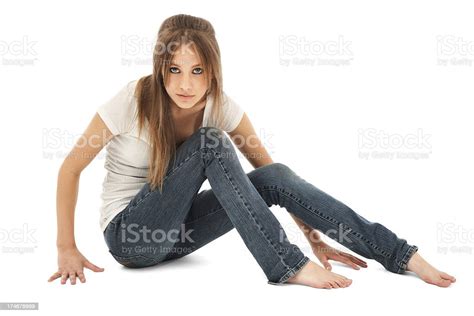 Teen Beauty Sitting On Floor Stock Photo More Pictures Of Years