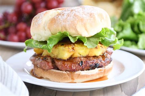 Teriyaki Turkey Burgers With Grilled Pineapple Mel S Kitchen Cafe