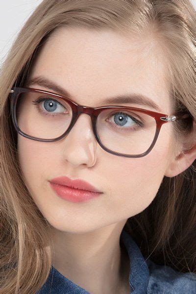 Brown Square Prescription Eyeglasses Large Full Rim Acetate Eyewear