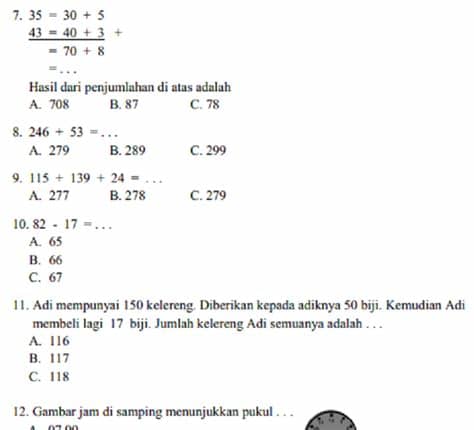 Kumpulan soal uas/pas pai (pendidikan agama islam) kelas 1, 2, 3. Kumpulan Soal Pelajaran Matematika Kelas 2 SD\/MI Semester ...