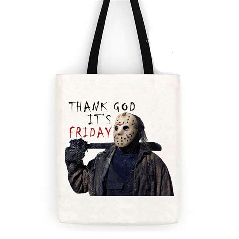 Friday The 13th Its Friday Cotton Canvas Tote Carry All Day Bag