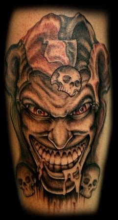 Jester clown tattoo on back jester clown tattoo design jester. George Perham - evil jester