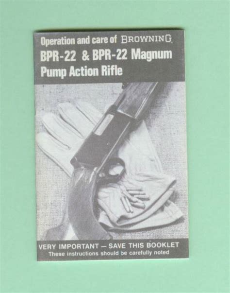 Browning Bpr 22 Bpr 22 Magnum Fac Manual Repro For Sale At GunAuction