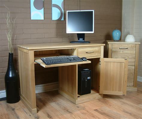 Single Pedestal Oak Computer Desk Mobel Oak Home Office Furniture