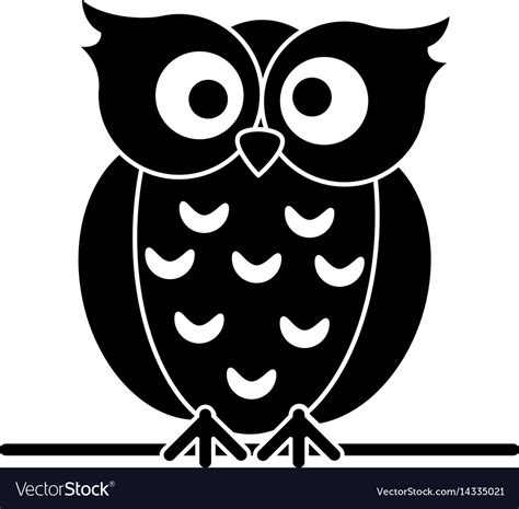 Silhouette Owl Loving Royalty Free Vector Image