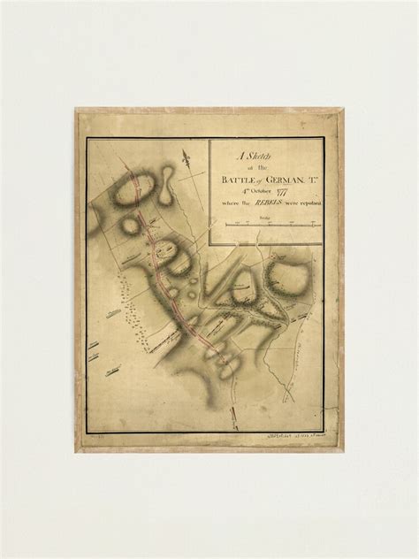 Map Of The Battle Of Germantown Oct 4th 1777 Photographic Print