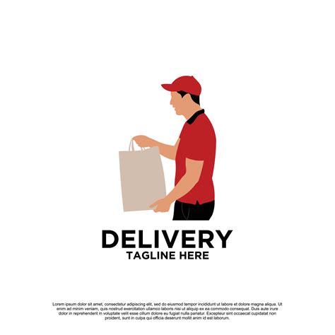 entrega con courier man logo design premium vector parte 3 10840573