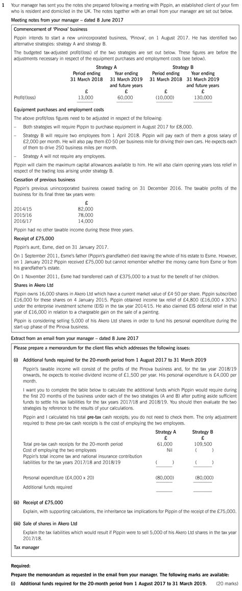 23marketstreet on acca taxation uk. ACCA ATX (P6 UK) Past papers - Question 1i - June 2017 ...