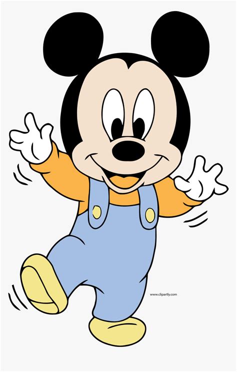 Mickey Mouse In Overalls Running With His Arms Out And Eyes Wide Open