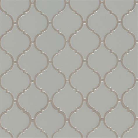 Light gray arabesque 4 in. Gray Glossy Arabesque Mosaic - Backsplash Tile USA