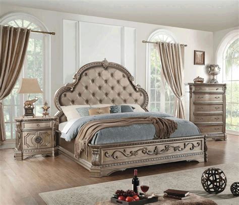 Neagle Queen Upholstered Standard Bedroom Set 5pcs Traditional Classic