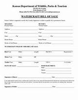 Bill Of Sale For Boat Form