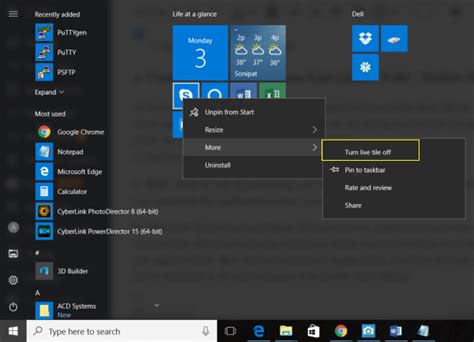 Turn Off Windows 10 Live Tiles Gostdirect