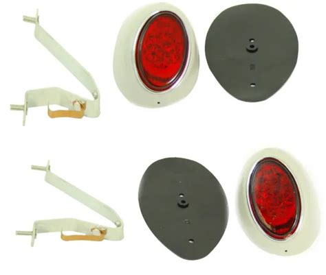 Tail Light Assembly Snowflake Red Glass Fits Volkswagen Type1 Bug 1956